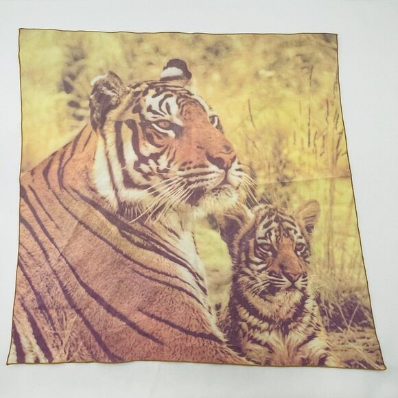 Bengal Tiger Handkerchief Hankie Bandana Square India Nepal Wild Animal Tapestry - Picture 2 of 10